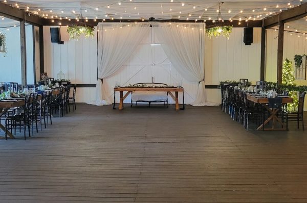 Ceremony seating arrangement at Bridlewood Ranch